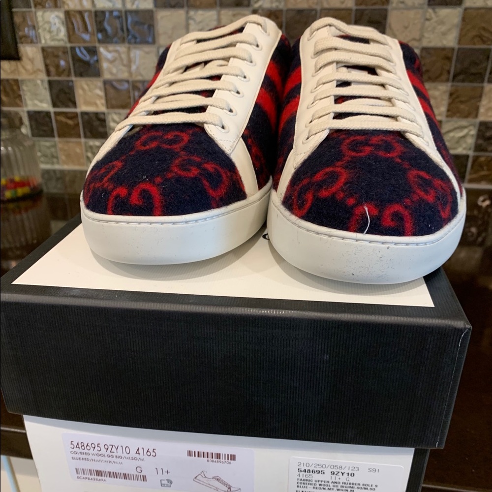 Gucci Men’s ace GG wool sneaker/BRAND NEW